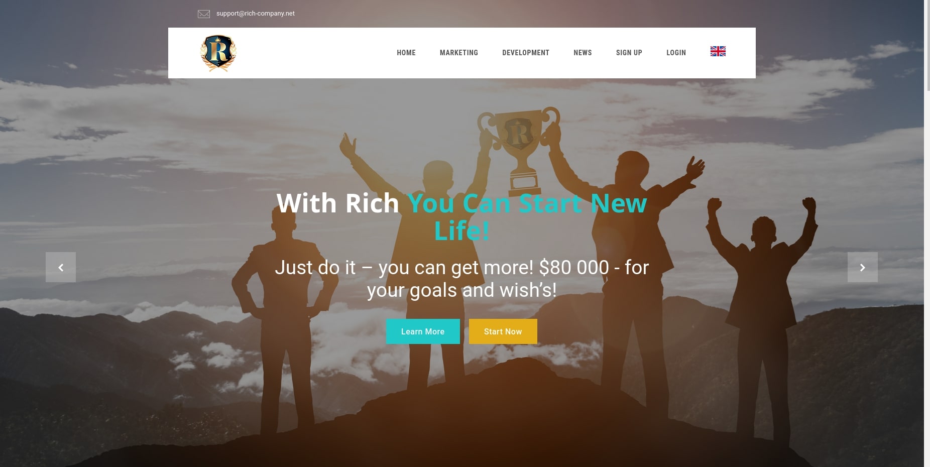 Разработка сайта и личного кабинета для Rich