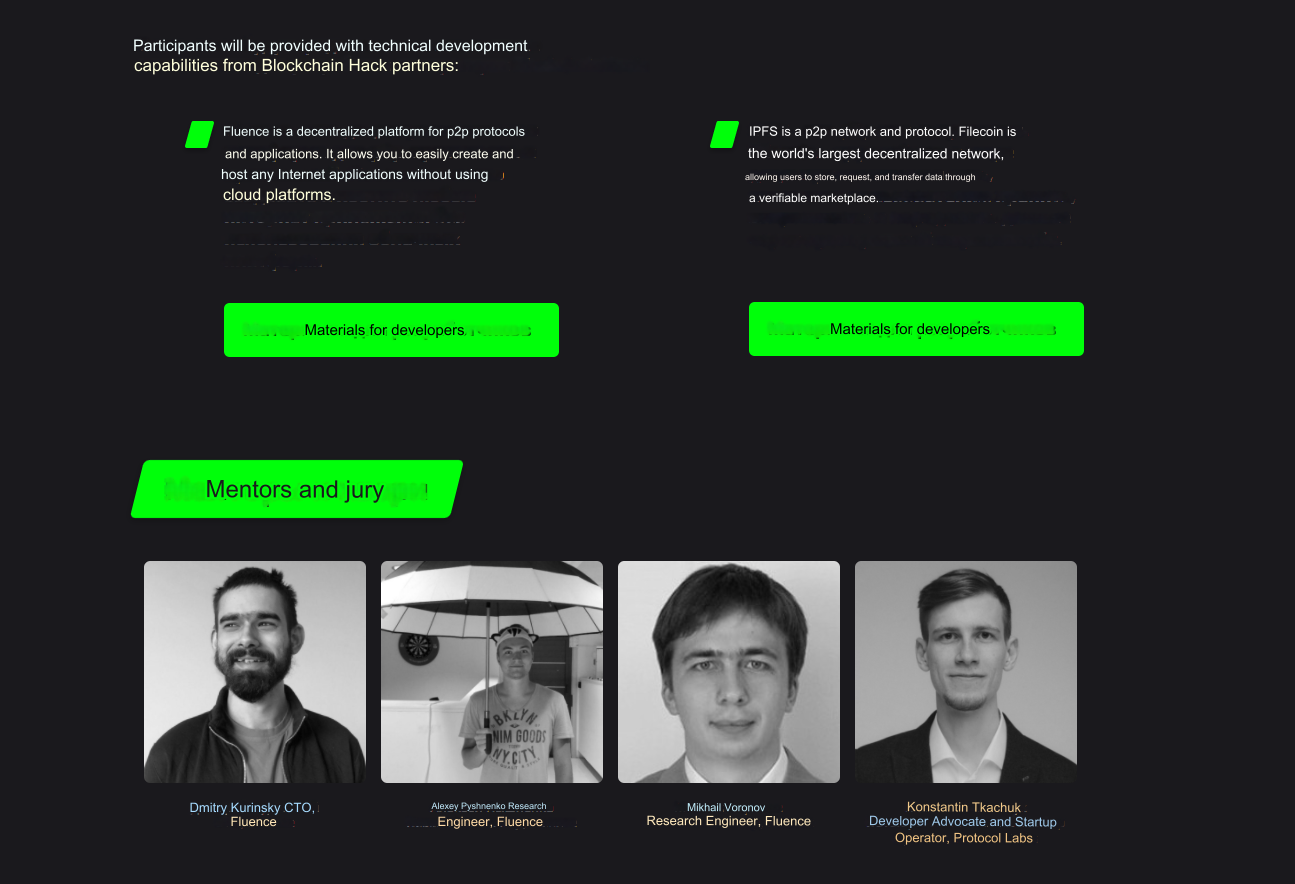 Website development for the Hackathon