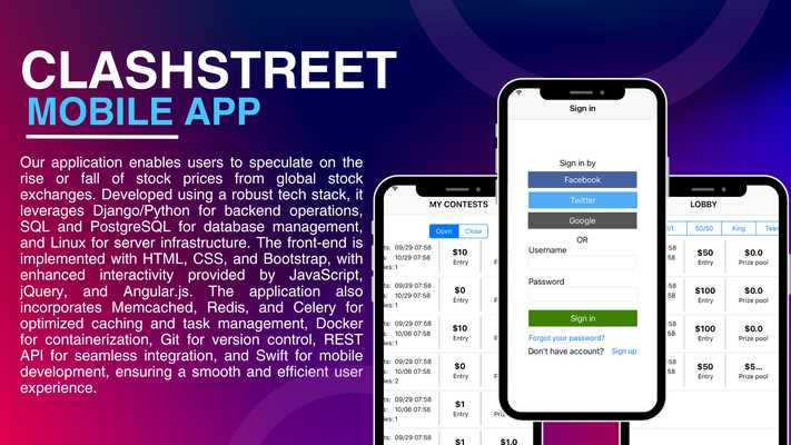 Development of clashstreet mobile application